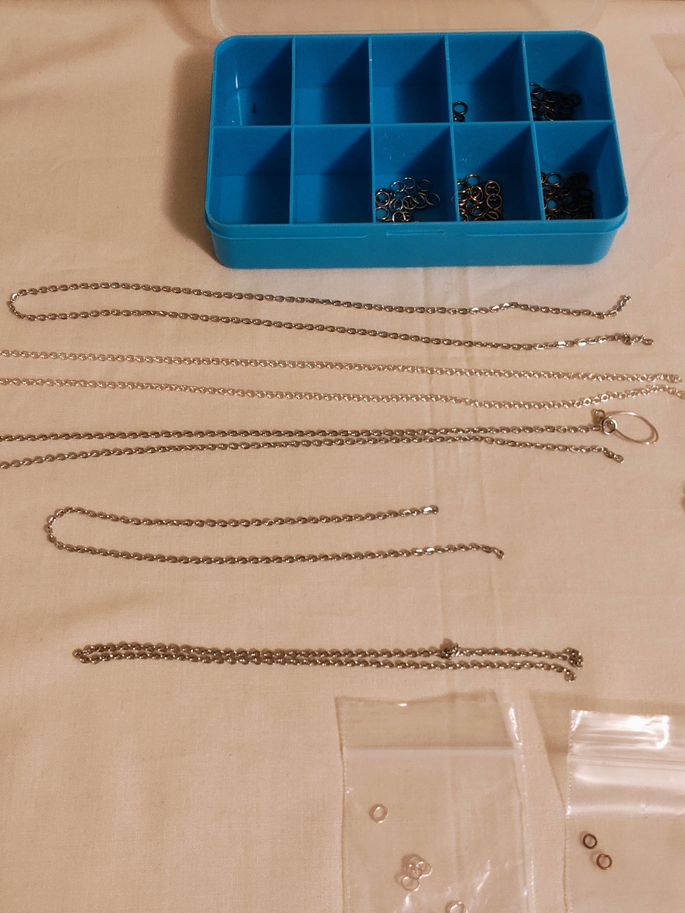 Mixed Jewelry Making Supplies — Silver Chains & Findings Bundle #1 - Picture 3 of 10
